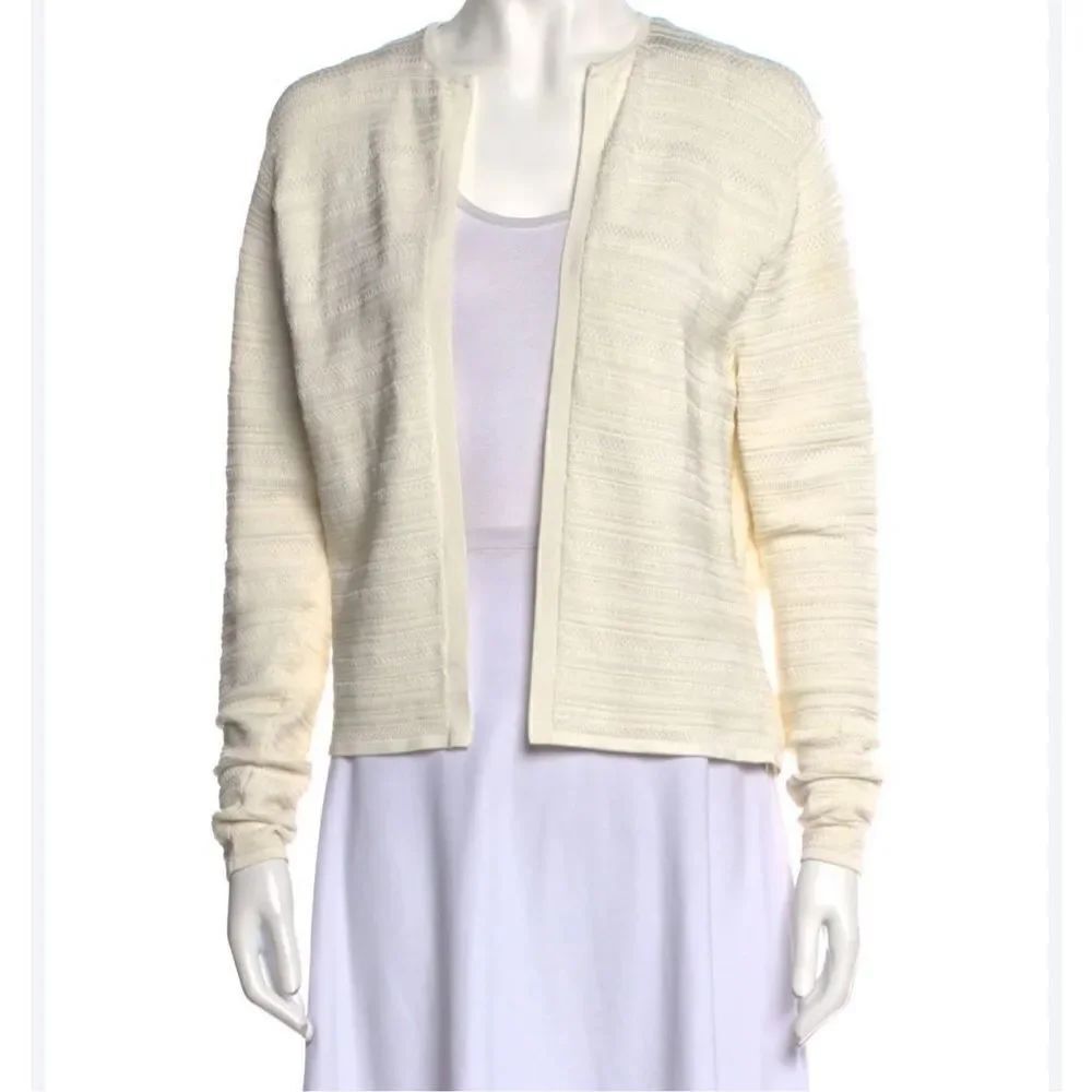 Ralph Lauren Black Label Ivory Knit Cardigan Open Front Sweater Size S